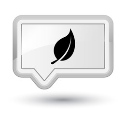 Leaf icon prime white banner button