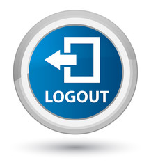 Logout prime blue round button