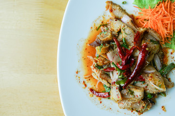 Grilled pork salad