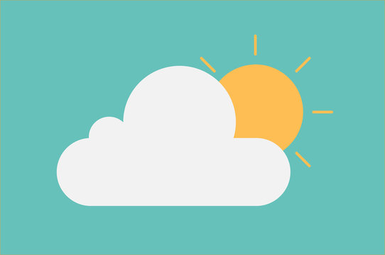 cloud and sun weather icon pastel tone