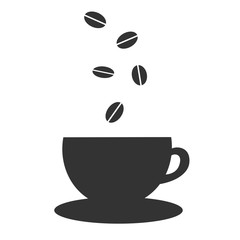 coffee bean into a cup icon