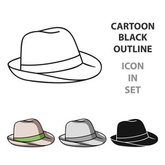 Panama hat icon in cartoon style isolated on white background. Surfing symbol stock vector illustration.