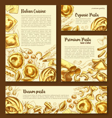 Vector posters templates set of Italian pasta