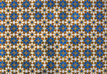 Portuguese azulejo tiles. Watercolor seamless pattern