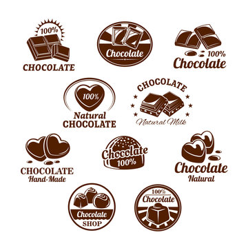 Vector icons set for chocolate desserts