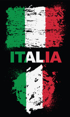 Grunge elements with flag of Italy. All flags, colors and text are grouped and layered separately.