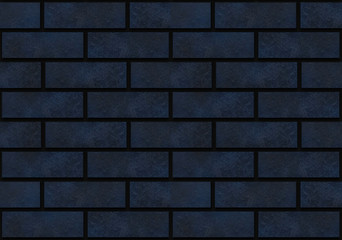 3d redndering. seamless luxury dark blue bricks wall background
