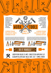 Vector poster do it yourself home repair work tool