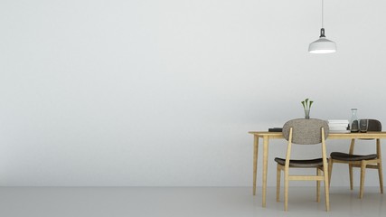 The interior relax space furniture 3d rendering and background white decoration minimal