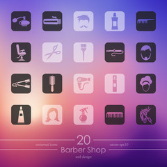 Set of barber shop icons