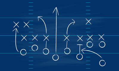 Vector Football Play. Football America. NFL American football formation tacticson. American football field tactics. Touchdown.
