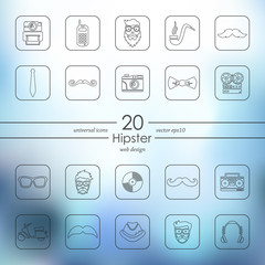 Set of hipster icons