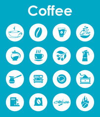 Set of coffee simple icons