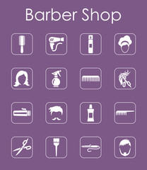 Set of barbershop simple icons