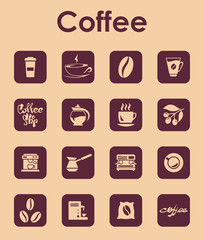 Set of coffee simple icons