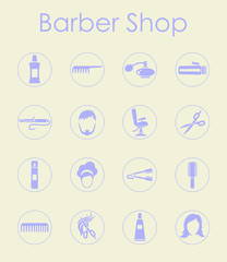 Set of barbershop simple icons