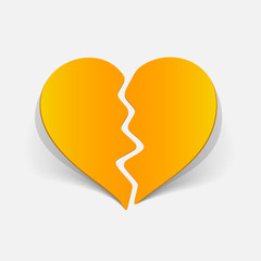 realistic design element: broken heart