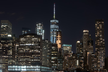 Fototapeta na wymiar NYC Skyline from Brooklyn Bridge Park