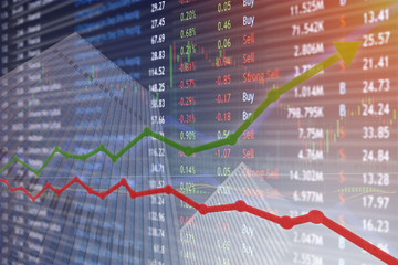 Financial empire stock trading and new york exchange with buildings and commerce concept.