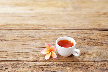 Red tea and flower