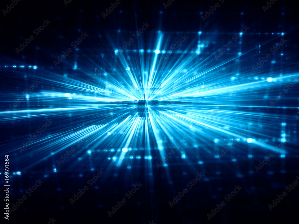 Poster abstract background. fractal graphics series. three-dimensional composition of bokeh blured grids an