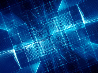 Abstract background texture. Fractal graphics series. Three-dimensional composition of repeating grids. Information technology concept.