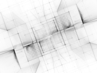 Abstract background texture. Fractal graphics series. Three-dimensional composition of repeating grids. Information technology concept.