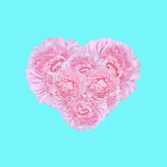 peony flowers in the shape of heart