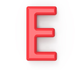 red letter E