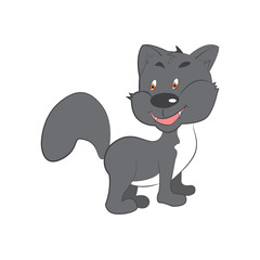 Funny characters cat, vector illustration isolated on white background. Cute wild animals, a symbol of wild nature in cartoon style. Character for Halloween.