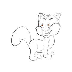 Funny characters cat, vector illustration isolated on white background. Cute wild animals, a symbol of wild nature in cartoon style. Character for Halloween.