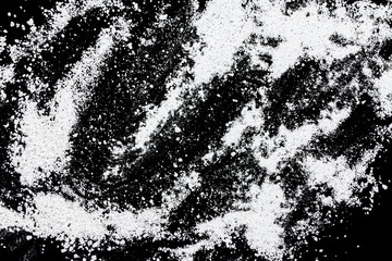 white powder on a black background