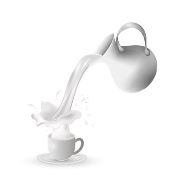 A jug with milk. Vector.