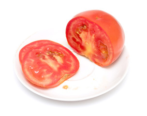 Tomato sliced in a plate