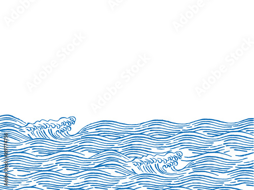 波 和柄イラスト Wall Mural Wallpaper Murals Wallsheaven Perori