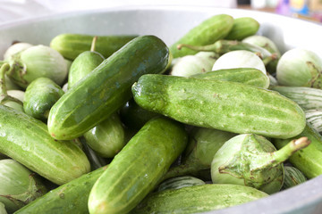 Cucumber and eggplant