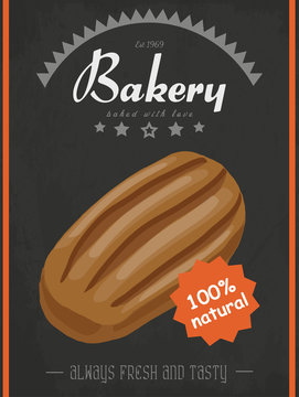 Vector poster with a bread product in a sketch style