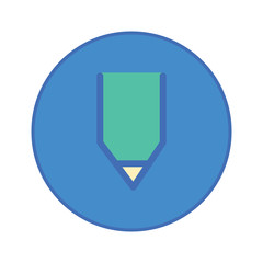 Pencil Stationery Office tool icon blue button