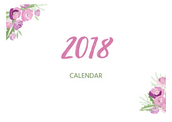 Vintage floral calendar 2018