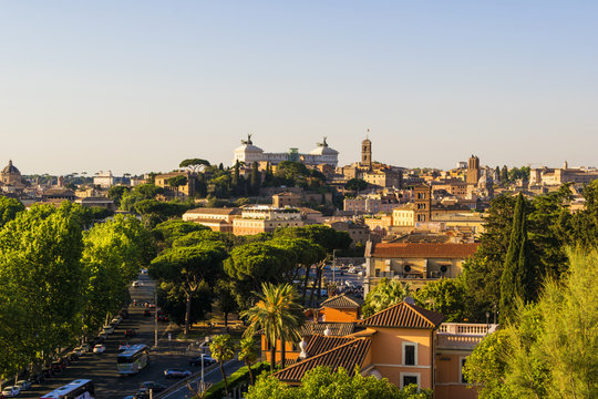 View of Rome from the hill of aventin