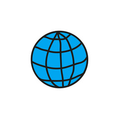 doodle globe icon vector design