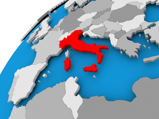 Fototapeta premium Map of Italy in red