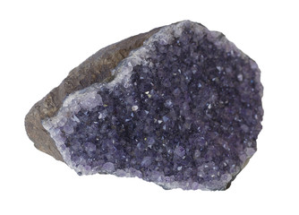 Amethyst stone isolated on white background.