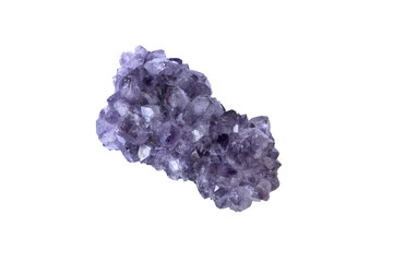 Amethyst stone isolated on white background.