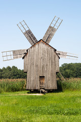 old wooden windmill