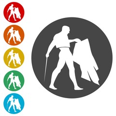 Bullfighting icons set vector illustration 