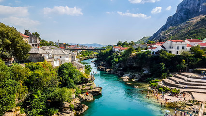 Fototapeta na wymiar Mostar, Bosnia and Herzegovina. View of the city.