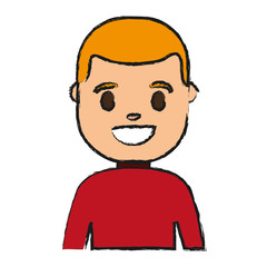 cartoon man smiling icon over white background vector illustration