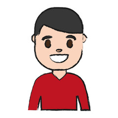 cartoon man smiling icon over white background vector illustration