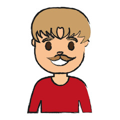 cartoon man smiling icon over white background vector illustration